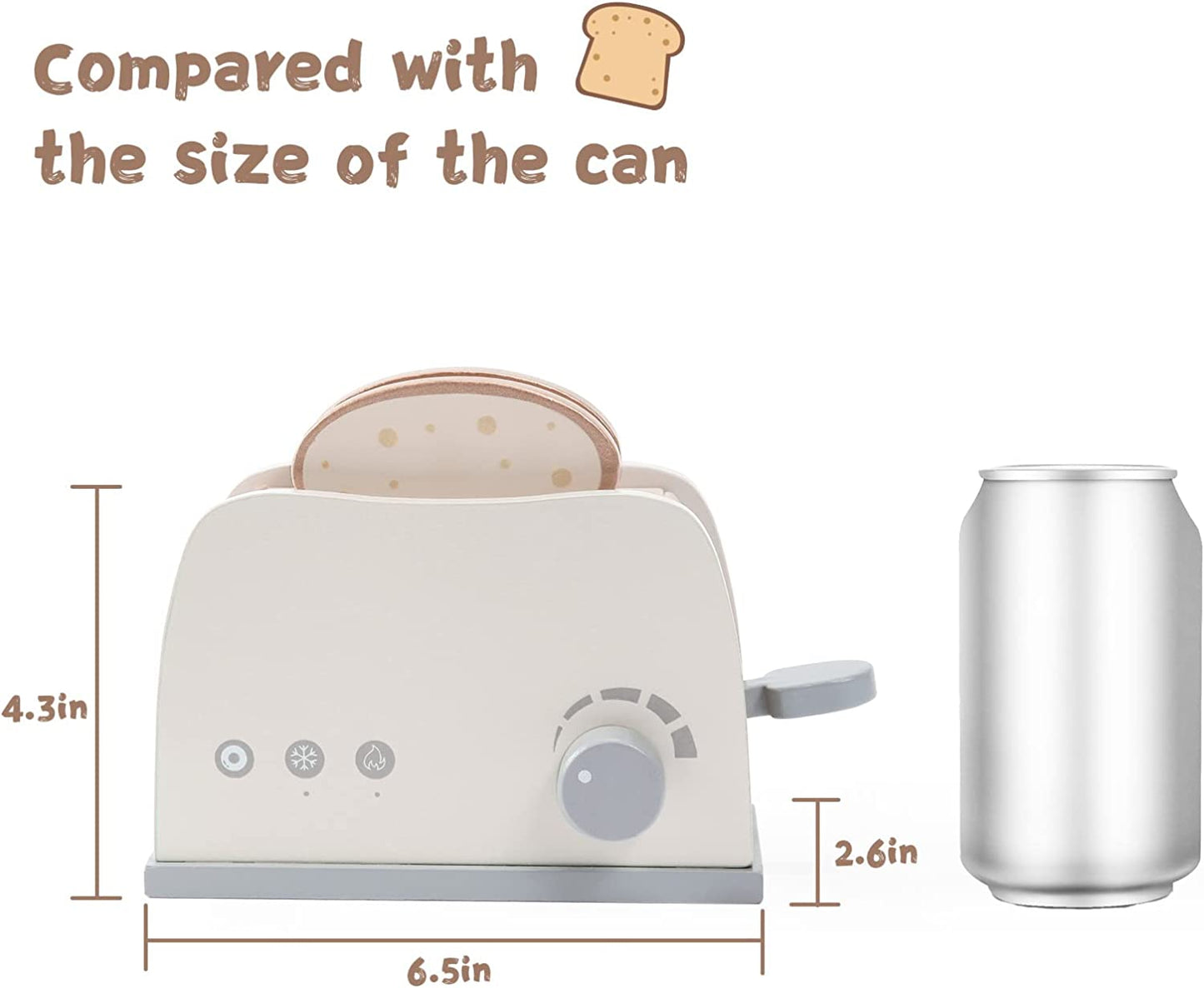 Frogprin Pop up Toaster Play Kitchen Playset, Wooden Toy Food 13 Pcs Play Kitchen Accessories, Pretend Play Food Sets for Kids Kitchen, Interactive Early Learning Toaster for Girls & Boys